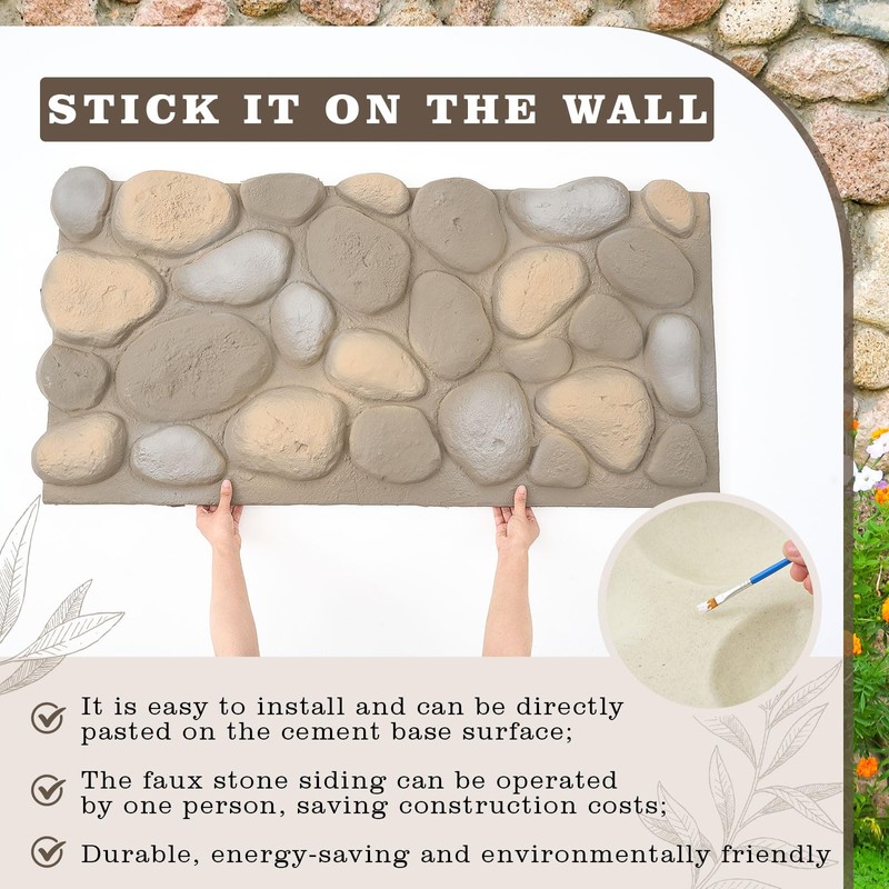 Maasechs PU Faux Rock Panel 47"w x 23.23"h x 2"d