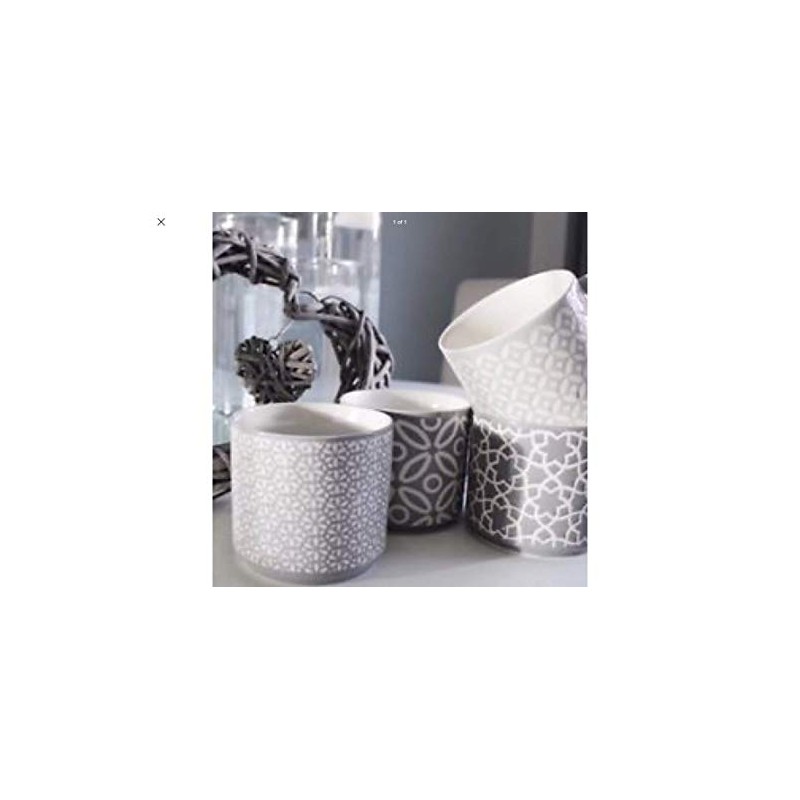 EEMKAY New Beautiful Jumbo Geo Embossed 4pk Stacking Ceramic Coffee