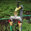 2 Wege Wasseranschluss Verteiler Hahnverbinder, Garten Wasserhahn Wasserverteiler aus Messing,