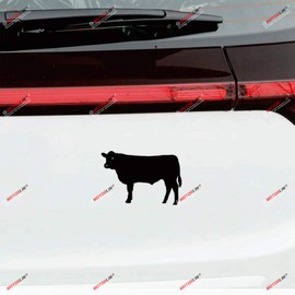 2X Black 4'' Angus Cattle Decal Sticker Bull Cow Car Computer Phone Window Vinyl
