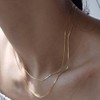 Set of 2 14k snake 1mm silver necklace layered choker