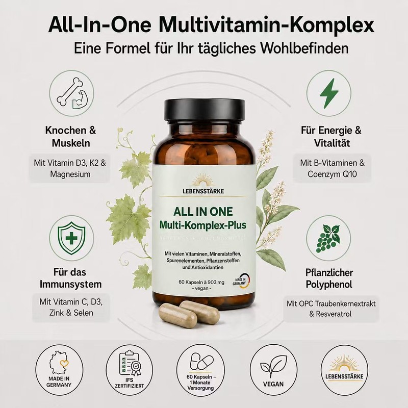 Multivitamin Complex Plus All-in-One, the unique quality blend of the