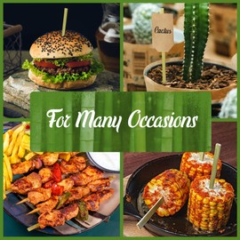 BambooMN Flat Sticks Bamboo Kebab Food Drink Skewers - 9" - 300pcs