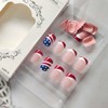 Short Press on Nails Square Independence Fake Nail Red White