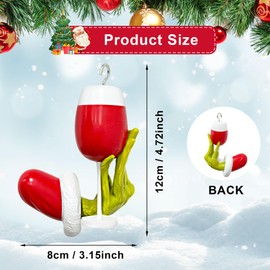 2025 Christmas Ornaments - 3D Christmas Hanging Ornament, Funny Wine Cup Hanging Decorations Christmas Tree Decor for Party Xmas Gifts & Home Holiday Decor