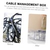 TEHAUX Cable Management Box Separate Compartment Data Cable Organizer Storage