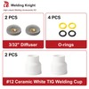 Welding Knight #12 Ceramic (Twin Pack) White TIG Welding Cups