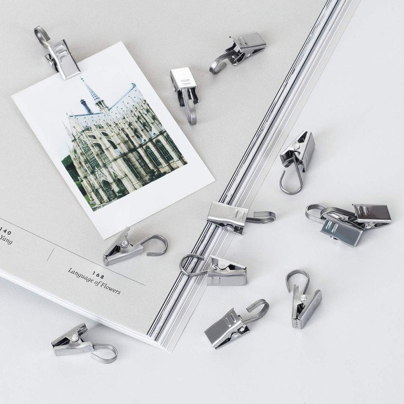 LIHAO 24 Pcs Stainless Steel Strong Curtain Clips Curtain Hooks