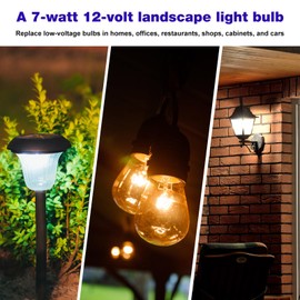 JIOTAR 20 Pcs-7W 12V Landscape Light Bulbs, T5 Low Voltage Replacement Deck Lights, Wedge Base, Cabinet & Automotive