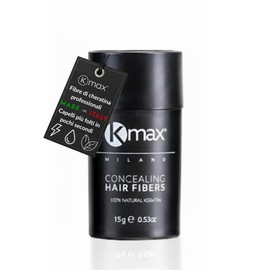 Kmax Concealing Hair Fibers 15 gr - Fibre Cheratina per Capelli, Polvere Capelli per un Effetto Infoltimento Capelli, Fibre Capelli per Coprire le Calvizie - Formato Regular - Castano Scuro