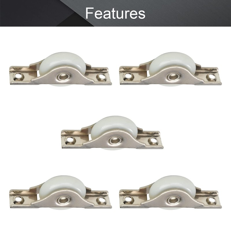 MroMax 5Pcs Screen Door Rollers 29mm/1.14" Dia White Sliding Wheel