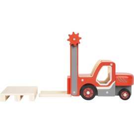 small foot Forklift with Wooden Pallet with Moving Fork and Winch, Toy Vehicle for Children from 2 Years, 12636