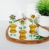 NaneTidy 3pcs Mini Glass Flower Figurines Hand Blown Glass Sunflower