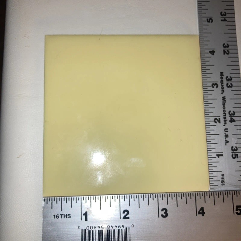 A.T.C.O. Vtg 1 piece 4-3/8" Glossy Yellow Ceramic Tile by