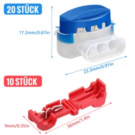 ROYOUZI Pack of 30 Connection Clamps for Robotic Lawnmowers, 20 Cable Connectors with 10 Connection Clamps, Waterproof Cable Clamps, Robotic Lawnmower Accessories for Gardena Robotic Lawnmower