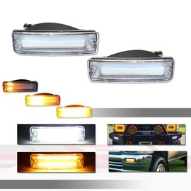 KENRTIR for 1989 1990 1991 1992 1993 1994 1995 Toyota Pickup 2/4WD, 1990 1991 4Runner Front Bumper Turn Signal DRL Daytime Light Smoked Lens Amber & White LED TO2520105 TO2521107