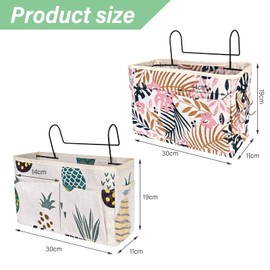 Pack of 2 Bed Pockets Bunk Bed, Bed Organiser, Bed Bag for Hanging, Bunk Bed Hanging Bag Organiser, Bed Hanger Organiser, Bedside Table, Hanging Storage Bag for Book, Magazine, Headphones