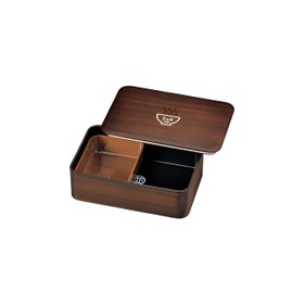 Tatsumiya Don 52692 Single Tier Lunch, Wood Grain Regular