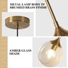 KCO Lighting Mid Century Modern Pendant Chandelier Amber Glass Hanging