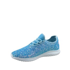 Toozon TZ Lotus-08 - Tenis de tacón plano para mujer, cómodos, con purpurina, color a la moda, para caminar y correr, Azul/claro, 7.5 US