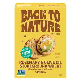 Back To Nature Organic Rosemary & Olive Oil Stoneground Wheat Crackers, Dairy Free, Non GMO, 5 Ounces (Pack Of 6)