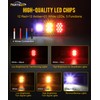 Partsam 2x LED Triple Tail Lights 45 LEDs, Rectangle Vertical