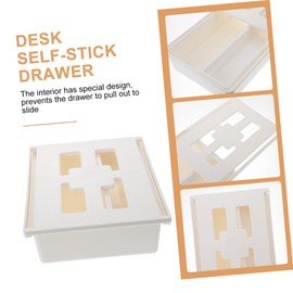 Operitacx Office Desk Storage Box Self Stick under Desk Drawer Organizer Tidy Desktop Minimalist Design