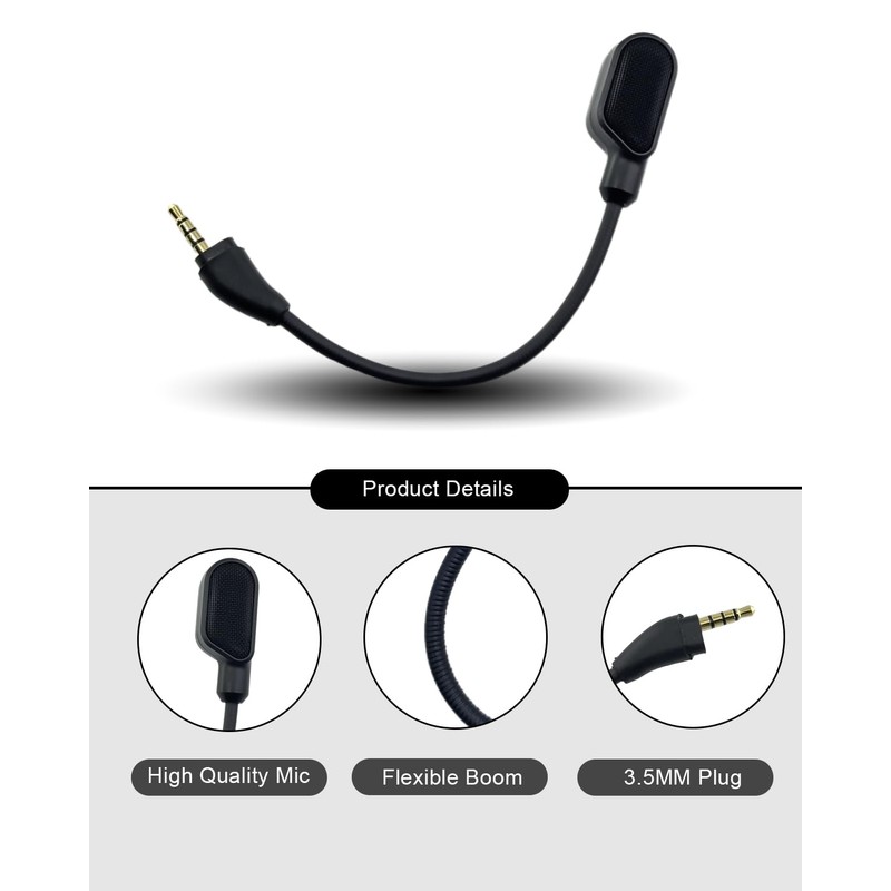 MICMXMO Microphone Replacement for HyperX Cloud III Wired/Wireless Gaming Headphone,