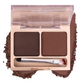 Eyebrow Powder Makeup Kit with Waterproof Formula - Dual Color Brow Palette for Defined Soft Brows Long Lasting Natural Look Include Brush Easy to Use (Espresso Chestnut)