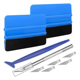 LKAHG 9PCS Car Window Tint Kits, Auto Windshield Vinyl Wrap Tool with Felt Squeegee Micro Squeegee Razor Blade Knife, Vehicle Window Tint Installation Accessories, Universal for RV, SUV, Truck
