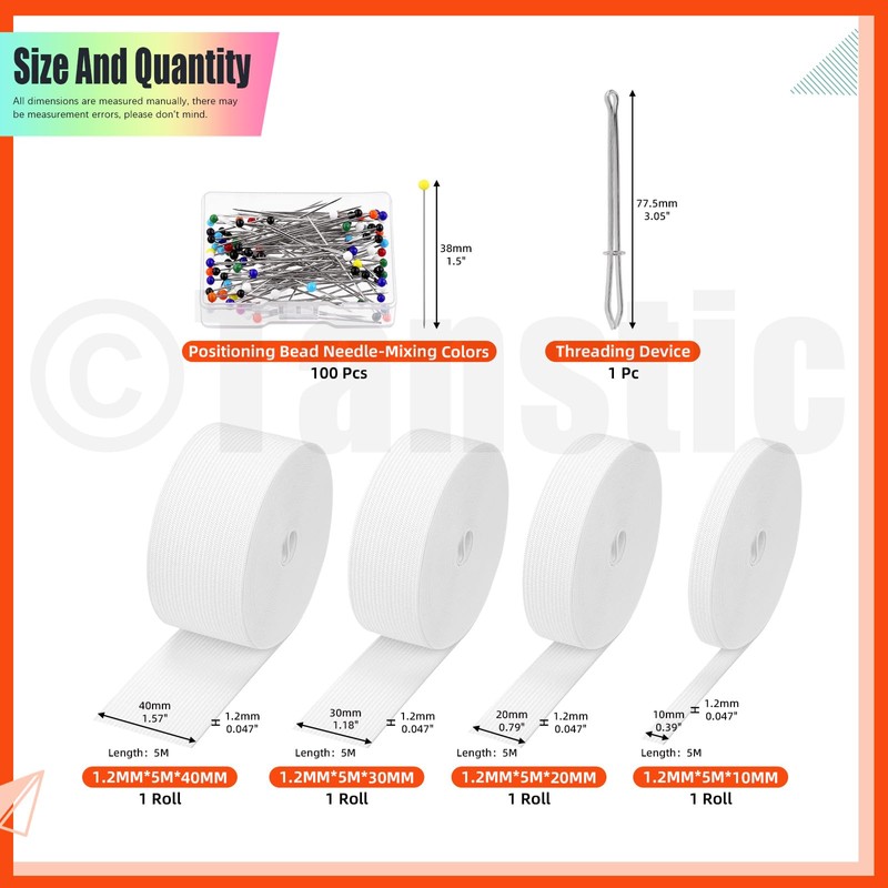 Tanstic Elastic Spool Elastic Band High Elasticity Elastic Spool for