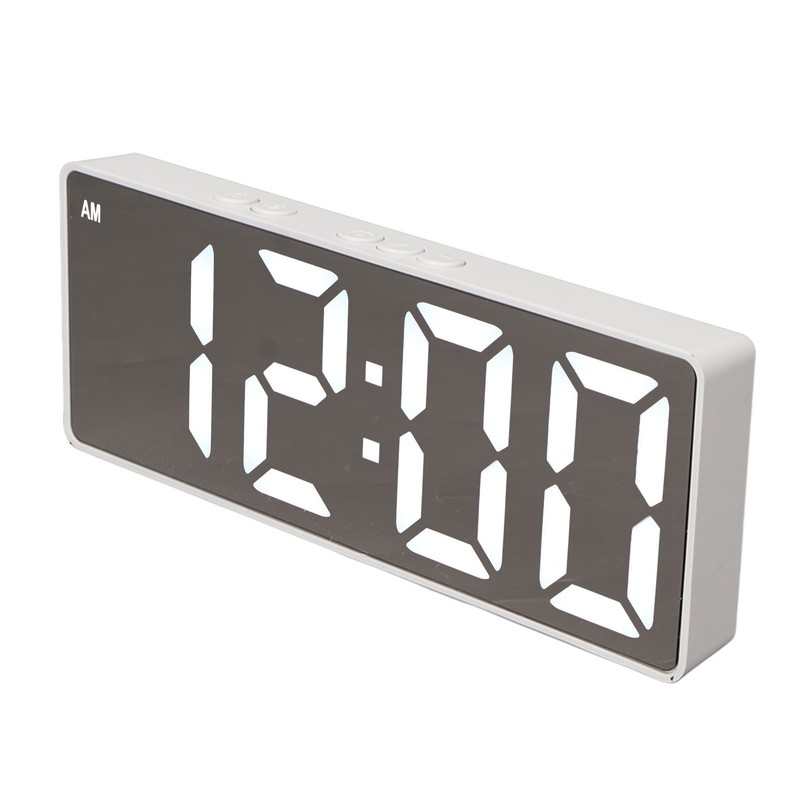 Digital Alarm Clock Temperature Display LED Mirror Electronic Clocks for