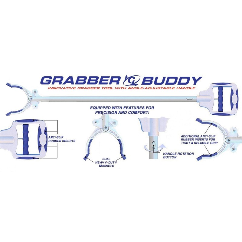 Grabber Buddy Reacher Pick Up Tool Rubber Tips Ergonomic Handle