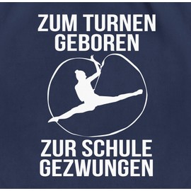 Shirtracer - Gym Bag Backpack - Born for Gymnastics Silhouette, 3 Navy Blue