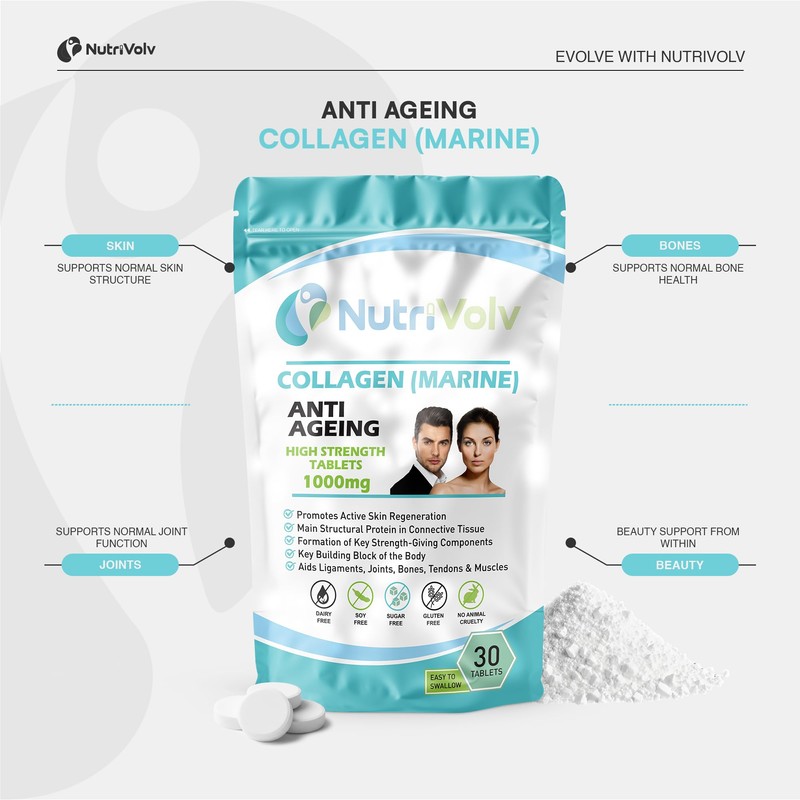 Collagen (Marine) 1000mg - Skin Anti Ageing Tissue Joints Bones