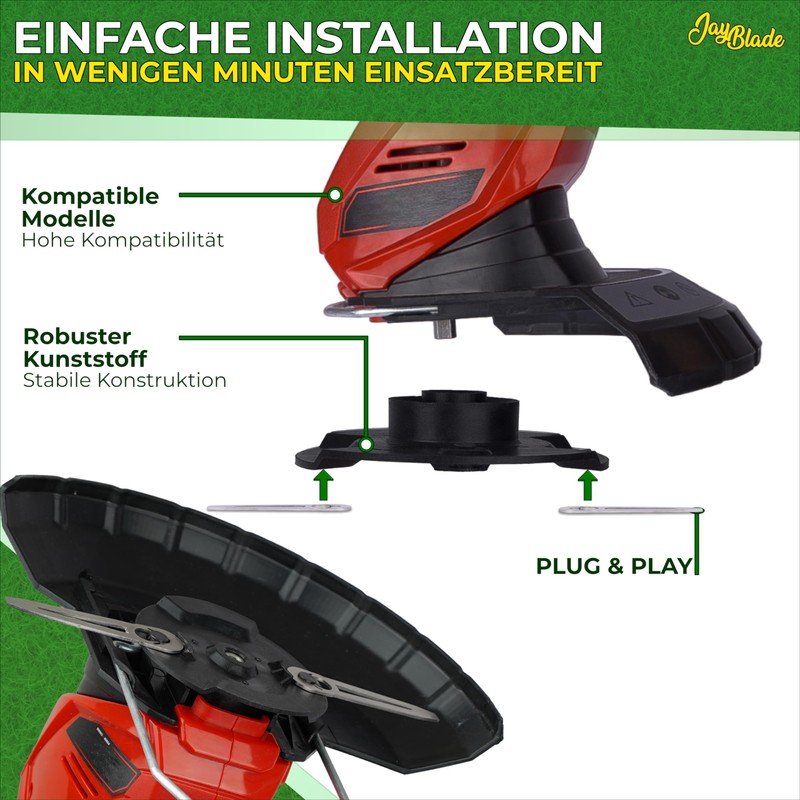 JayBlade Replacement Metal Blade For Cordless Grass Trimmers, JayBladeDisc1 &