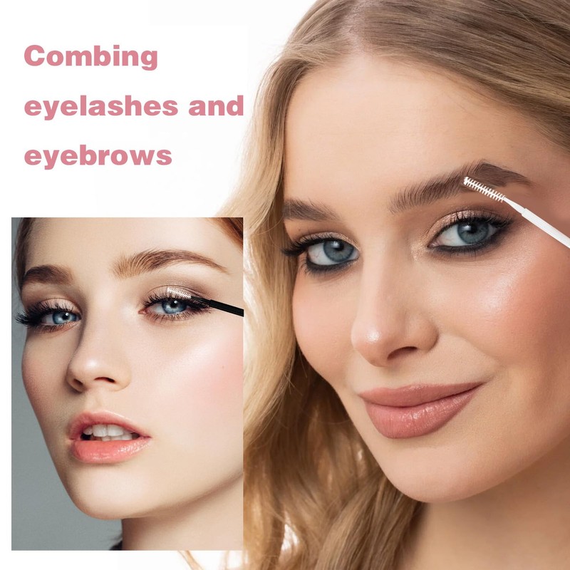 Pack of 60 Micro Eyebrow Brushes, Eyelash Brush with Cap,
