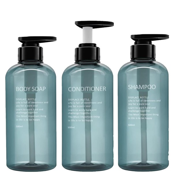 3Pcs Shampoo and Conditioner Dispenser, Shampoo Bottles, Refillable Shampoo and