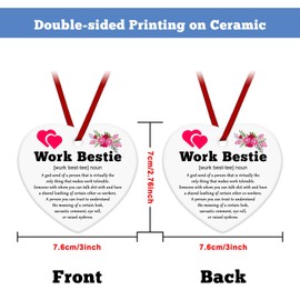 Gifts for Best Friend Ceramic Hanging Decoration Gifts Work Bestie Gifts for Women Farewell Gifts for Coworkers Retirement Gifts for Women Friends Coworker Leaving Gift Birthday Gifts for Coworkers