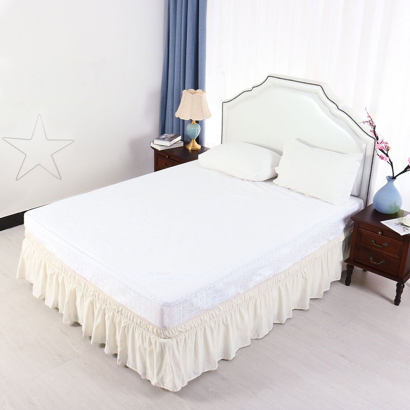 PiccoCasa Elasticated Bed Skirt Ruffled Bed Base Wrap Around Bed