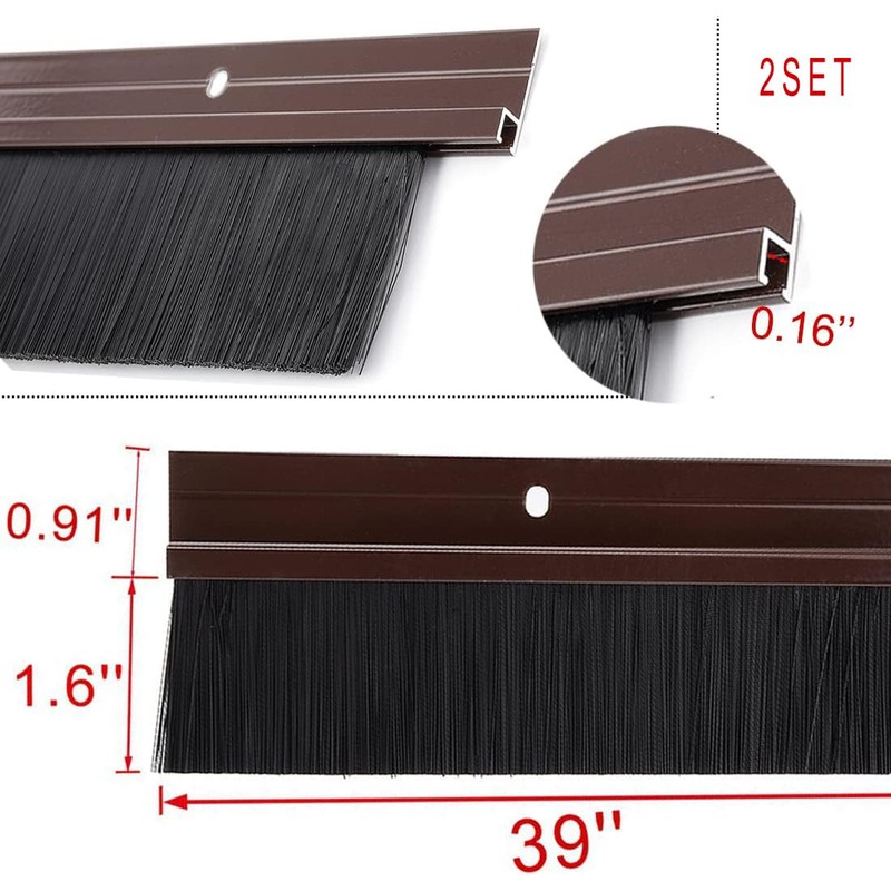 YXQ 2Pcs Door Brush Bottom Sweep (2.5" Width X 36.5"