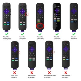 CaseBot Case for Roku Remote RCC1R (2024)/ Roku Ultra 4K 4800R (2020)/ 4670 (2019)/ 4661 (2018)/ 4660 (2017), Roku 1/2/3/4 Remote-Honey Comb Anti-Slip Shockproof Silicone Cover, Purple Glow