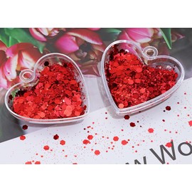 Penta Angel Chunky Glitter 50g/1.76oz Metallic Glitter Powder Craft Sequins Flakes for Resin Art Nail Makeup Face Body Festival Decoration (Red)
