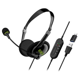 Aswalling USB Computer Headset Business Operator Special Headset Wired Headset in-Line Control Headset with Typec Adapter, Easy to Use Fine Workmanship