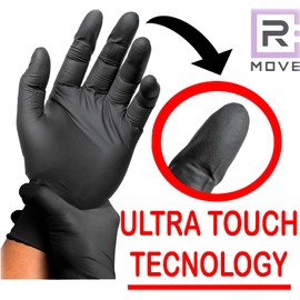 100 Disposable Nitrile Gloves, Powder-Free, Latex-Free, Disposable Gloves, Nitrile Cooking Gloves, Medical Examination Gloves (Black, S)