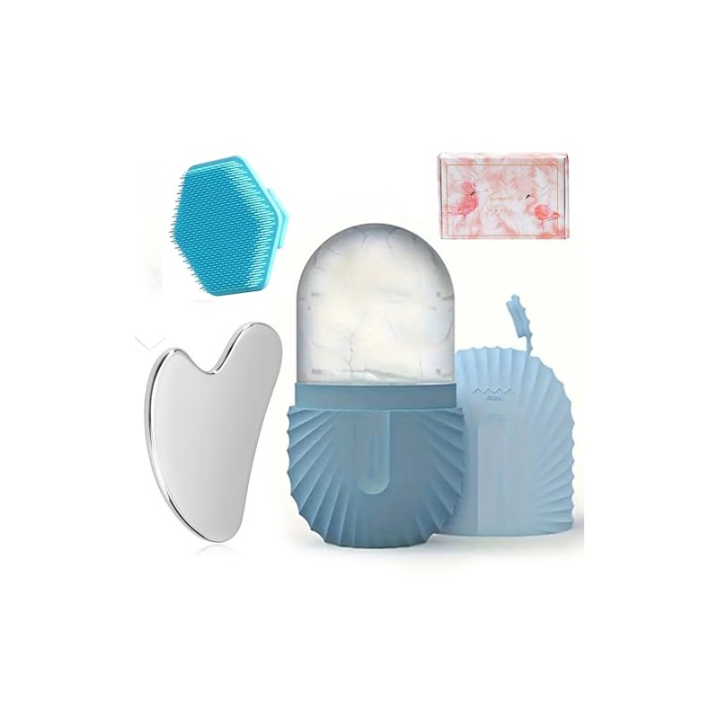 Juego de compresión facial de tres piezas con rodillo de