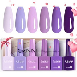 CANNI- SET DE ESMALTES DE UÑAS EN GEL PÚRPURA DE FÓRMULA SIN HEMA 6 piezas x 9 ml0,32 oz El esmalte de uñas en gel CANNI está especialmente formulado 