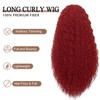 Curly Wig for Women, Red Wig, 26 inch, Synthetic Long