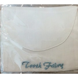 Unbranded BABY BOY #TF712WC- BLUE - WHITE W/ BLUE EMBROIDERED POUCH FOR TOOTH FAIRY