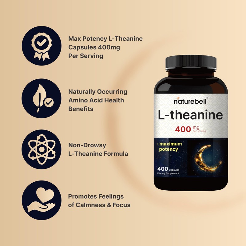Double Strength L Theanine 400mg, 400 Capsules | Max Potency